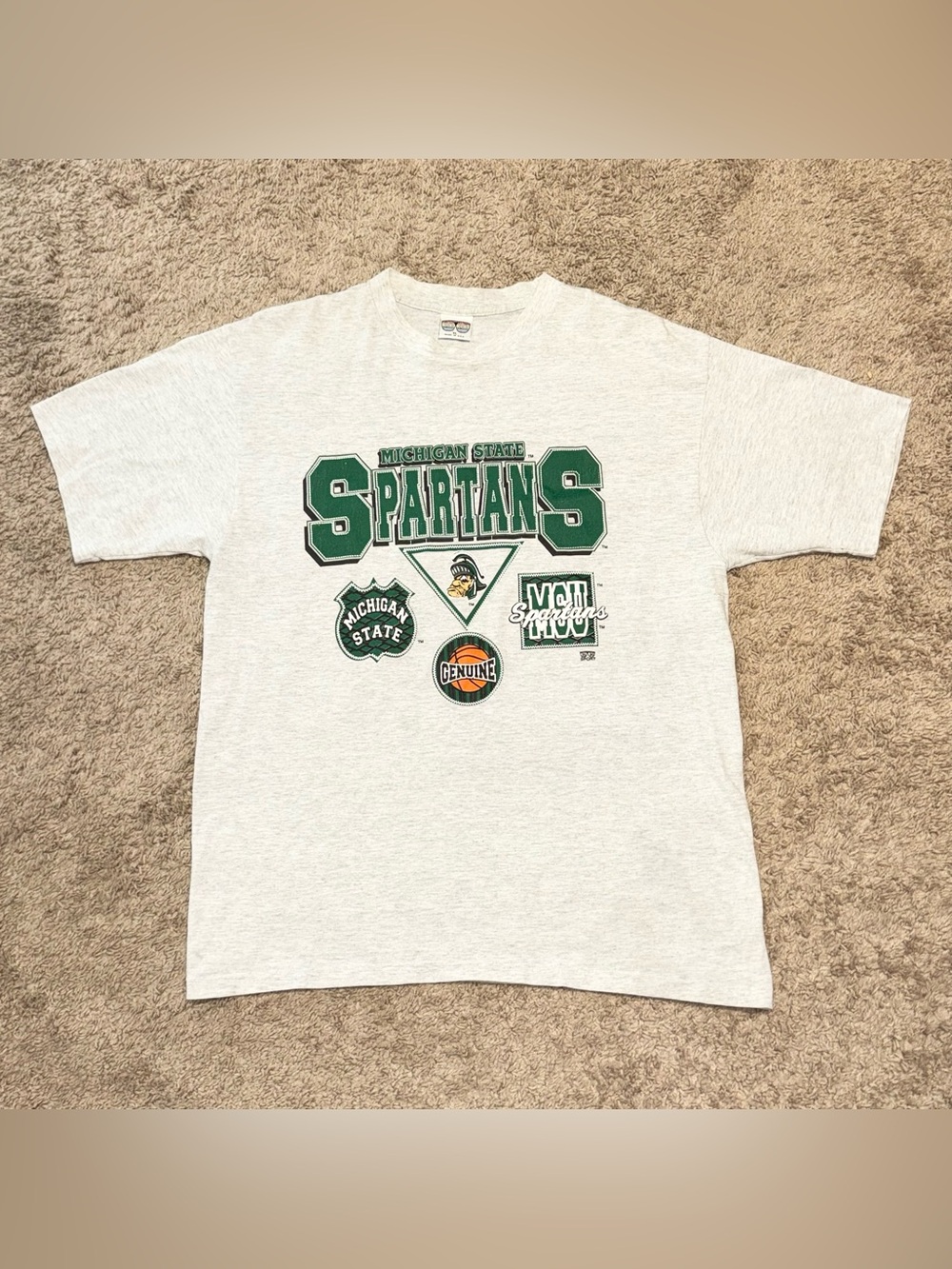 NCAA Michigan State Spartans Vintage 90s Collegiate USA Made T Shirt Adult XL
